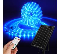 Aigostar - Tira LED Solar Exterior 10M con Control Remoto, 100W RGB