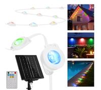 Aigostar Tira LED Solar Exterior 15M - 50 LEDs RGBY Multicolor, 19 Modos Dinámicos, Impermeable IP65, Panel Solar, Control Remoto, Temporizador, para Fachadas, Jardines y Terrazas
