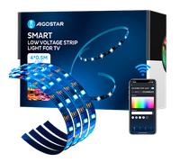 Aigostar Tira LED TV 2M Alexa, Tira LED Inteligente, Controladas por APP, IR Control Remoto y Controlador, Compatible con Alexa, Google Assistant, LED Strip Light para TV de 32-60 Pulgadas