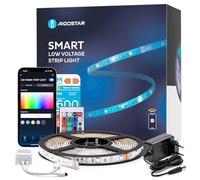 Aigostar Tiras LED Alexa 5m Impermeable WiFi Luces LED Inteligente RGBW 3000K luz calida, Controlas con App y IR Control Remoto. Tira LED Inteligente Compatible con Alexa, Google Assistant y App，cuent