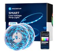 Aigostar Tiras LED Alexa 5m Impermeable WiFi Luces LED Inteligente RGBW luz calida, Controlas con App y IR Control Remoto, Tira LED Inteligente Compatible con Alexa, Google Assistant y App, 2 Juegos, 