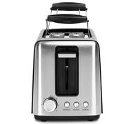 AIGOSTAR Tostadora, 3 Funciones, 2 Ranuras Extra Anchas y Rejilla Calentadora de Acero Inoxidable, 7 Ajustes, Bandeja Recogemigas Desmontable,Descongelación y Recalentar, Apagado Auto.(750W)
