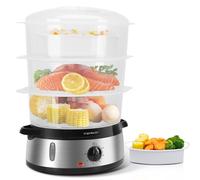 Aigostar Vaporera Eléctrica 800W de 9L Libre de BPA Acero Inoxidable