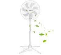 Aigostar Ventilador de Pie con 7 Aspas, Altura Ajustable 108-130cm, Ventilador Silencioso (43 cm Ø), Oscilante 70°, 3 Velocidades, para Salón, Dormitorio y Oficina, Erika