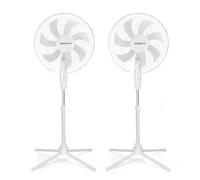 Aigostar Ventilador de Pie con 7 Aspas, Altura Ajustable 108-130cm, Ventilador Silencioso (43 cm Ø), Oscilante 70°, 3 Velocidades, para Salón, Dormitorio y Oficina, Erika, 2 Unidades