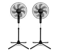 Aigostar Ventilador de Pie con 7 aspas, diámetro 43 cm. Ventilador de pie silencioso oscilante 70°, 3 Velocidades y altura ajustable 108-130cm. Silencioso para dormir, Elsie, 2 Unidades
