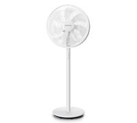 Aigostar Ventilador de Pie & Ventilador de Mesa, 7 Aspas y 40 cm de Diámetro, 3 Velocidades, Ventilador Sobremesa 45W, Oscilante 90°, Altura Ajustable 70-110cm. Blanco.