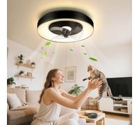 Aigostar - Ventilador de Techo con Luz Alexa, 40W, 4400LM, 2700K-6500K Regulable, Ventilador Techo Alexa con Mando a Distancia y Gateway, 6 Velocidades, 50CM