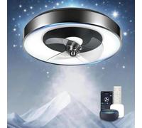 Aigostar Ventilador de Techo con Luz Alexa 50CM, 40W, 4400LM, 2700K-6500K Regulable, Ventilador Techo Alexa con Mando a Distancia y Gateway, 6 Velocidades