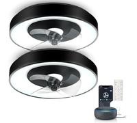 Aigostar - Ventilador de Techo con Luz Alexa 50CM, 40W, 4400LM, 2700K-6500K Regulable, Ventilador Techo Alexa con Mando a Distancia y Gateway, 6 Velocidades