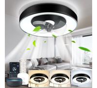 Aigostar - Ventilador de Techo con Luz Inteligente, Compatible con Alexa, 40W, 4400LM, 2700K-6500K Regulable, Lampara Ventilador Techo Silencioso con Mando a Distancia y Gateway, 6 Velocidades, 50CM