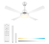 Aigostar Ventilador de Techo con Luz LED Lampara Ventilador Techo Ultra Silencioso con Mando a Distancia, Motor DC Reversible, CCT 2700K-6500K, Regulable, 6 velocidades, Ø132cm