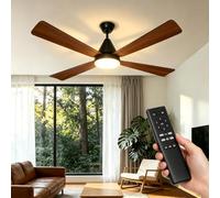 Aigostar Ventilador de Techo con Luz Silencioso 132 cm, Mando a Distancia