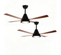 Aigostar Ventilador de Techo con Luz Silencioso 52″， 2Pack， 24W LED， Motor DC Reversible 30W， Mando a Distancia， 6 Velocidades， 2700K-6500K Regulable， Ideal para Dormitorio， Sala o Cocina