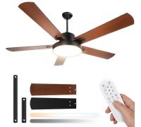 Aigostar Ventilador de Techo con Luz Silencioso 52″, Motor DC Reversible 29W, 31.5W LED, Mando a Distancia, 6 Velocidades, 3000K/4000K/6500K Regulable, Ideal para Dormitorio, Sala o Cocina