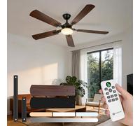 Aigostar Ventilador de Techo con Luz Silencioso 52″, Motor DC Reversible 33W, Mando a Distancia, 6 Velocidades, 3000K/4000K/6000K Regulable, Ideal para Dormitorio, Sala o Cocina. Ø132 cm