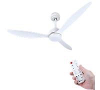 Aigostar Ventilador de Techo con Luz Silencioso 52″, Motor DC Reversible 40W, Mando a Distancia, 6 Velocidades, Luz Regulable (2700K-6500K), Ideal para Dormitorio, Sala o Cocina. Ø132 cm