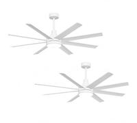 Aigostar Ventilador de Techo con Luz Silencioso 65″， Pack 2， 24W LED， Motor DC Reversible 55W， Mando a Distancia， 6 Velocidades， 2700K-6500K Regulable， Ideal para Dormitorio， Sala o Cocina