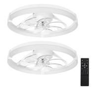 Aigostar ventilador de techo con Luz y Mando a Distancia, Lampara Techo Ventilador Silencioso con Temporizador y Luz Nocturna, 6 Velocidades, Velocidades para Salón Dormitorio, 2 Unidade