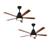 Aigostar ventilador de techo silencioso con luz 52", 2 Uds