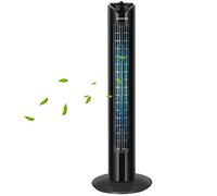 Aigostar Ventilador de Torre, Silencioso, 3 Velocidades, Oscilación de 70º, Temporizador 120 min, 82 cm de Alto, Diseño Compacto, Fácil Instalación, Ventilador de Pie Portátil 45W, Negro