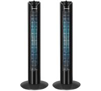 Aigostar Ventilador de Torre, Silencioso, 3 Velocidades, Oscilación de 70º, Temporizador 120 min, 82 cm de Alto, Diseño Compacto, Fácil Instalación, Ventilador de Pie Portátil 45W, Negro, 2 Unidades