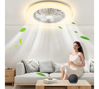 Aigostar- Ventilador Techo Alexa, 40W, 4400LM, 2700K-6500K Regulable, Lampara Ventilador Techo Alexa con Mando a Distancia y Gateway, Silencioso, 6 Velocidades, Diameter 50CM