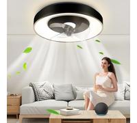 Aigostar - Ventilador Techo Alexa con Luz, 40W, 4400LM, 2700K-6500K Regulable, Ventilador de Techo Alexa con Mando a Distancia y Gateway, 6 Velocidades, 50CM
