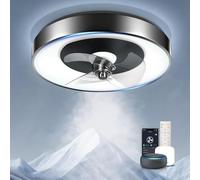 Aigostar - Ventilador Techo Alexa con Luz, 40W, 4400LM, 2700K-6500K Regulable, Ventilador de Techo Alexa, con Mando a Distancia y Gateway, 6 Velocidades, 50CM