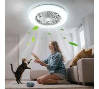 Aigostar- Ventilador Techo Alexa, Luz LED 40W, 4400LM, 2700K-6500K Regulable, Lampara Ventilador Techo Inteligente con Mando a Distancia y Gateway, Silencioso, 6 Velocidades, Diameter 50CM