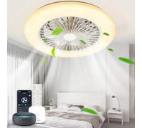 Aigostar- Ventilador Techo Alexa, Luz LED 40W, 4400LM, 2700K-6500K Regulable, Lampara Ventilador Techo Inteligente con Mando a Distancia y Gateway, Silencioso, 6 Velocidades, Diameter 50CM