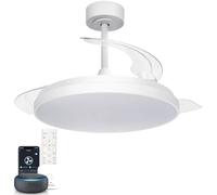 Aigostar -Ventilador Techo aspas Retráctiles Alexa, LED 50W + DC 28W - APP/Mando, Lampara Ventilador Techo Inteligente con Mando a Distancia y Gateway