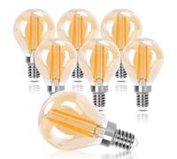 Aigostar Vintage Bombilla LED E14， 8W Equivalente a 64W，Luz Cálida 2200K， 880lm， G45 Bombilla Filamento Led，No Regulable，6 Pieza
