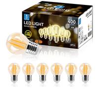 Aigostar Vintage Bombilla LED E27,4W Equivalente a 35W, Luz Cálida 2200K,400lm, G45 Bombilla Filamento Led,No Regulable,6 Pieza