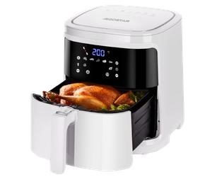 Aigostar White Cube - Freidora de aire 7L 1900W, freidora sin aceite 5 en 1, 7 funciones preestablecidas con pantalla LED. 20 recetas. Sin BPA