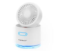 Aigostar Windgift - Mini Ventilador Nebulizador, Depósito 300ml con USB, Portatil Ventilador con 3 Velocidades, Humidificador, 7 Colores LED Luces, Uso en Oficina o Viajes, Blanco