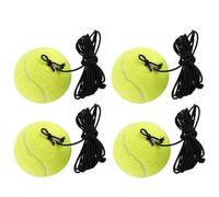 AIGOUT 4 pelotas de entrenamiento de tenis con cuerda, pelotas de repuesto duraderas para práctica de un solo jugador, pelota de swing, entrenador de tenis, uso en interiores y exteriores