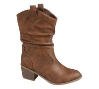 AIGOUT Botas de vaquero para mujer, botas de tobillo de vaquera anchas, fiesta de disfraces de los años 60 y 1970, zapatos de aspecto retro, zapatos de tacón para mujer, botas con cremallera, ajuste