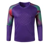 AIGOUT Camisa de portero de fútbol para hombre, acolchada, con esponja protectora, de manga larga, uniforme de portero, D, S