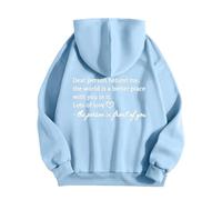 AIGOUT Sudadera con capucha Dear Person Behind Me, Dear Person Behind Me para mujer, sudadera con capucha Dear Person Behind Me You Are Enough, The World Is A Better Place with You In It, Azul