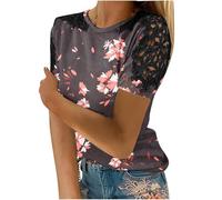 AIGOUT Womens Lace Tops Hollow Sleeve Solid Blouses Tunic Top T-Shirt Pullover Ladies Dressy T Shirt Summer Tunic Blouse Holiday Party Work Office Jumper Sweatshirt Tee Plus Size (10, 4XL)