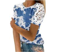 AIGOUT Womens Lace Tops Hollow Sleeve Solid Blouses Tunic Top T-Shirt Pullover Ladies Dressy T Shirt Summer Tunic Blouse Holiday Party Work Office Jumper Sweatshirt Tee Plus Size (17, S)