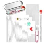 Aiguilles À Perles - 87 Pièces Kit Création Bijoux | Aiguilles À Enfiler Acier Inoxydable, Lot Pour Bracelets Tricot Crochet Tissage Loisirs