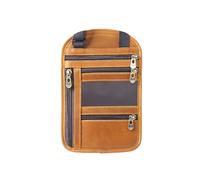 AIGUONIU Bolsa multifuncional de piel auténtica para pasaporte, RFID, cruzada, un hombro, bolsa de almacenamiento para billete de avión en el extranjero, Brown, 155*240,mm, Retro