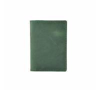 AIGUONIU Portatarjetas de identificación de crédito para hombre, piel de vacuno rústica, personalizable, unisex, cartera de bolsillo, tarjetero al por mayor, Green, Vintage