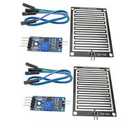 Aihasd 2 Piezas Humedad Sensor de Lluvia Gotas de Lluvia Lluvia Módulo de sensores reconocimiento comparador LM393 para Arduino para Frambuesa PI