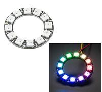 Aihasd Lámpara de luz de anillo LED RGB de 12 bits WS2812 5050 con controladores incorporados WS2812B