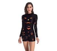AIHERQG Disfraz de Halloween de miedo for adultos, disfraz de esqueleto, disfraz de diablo, fantasma, for carnaval americano(Color4,S)