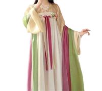 AIHERQG Vestido Hanfu de primavera for mujer, conjunto chino antiguo, disfraz de hada for cosplay, traje de fiesta Hanfu de la dinastía Tang for mujer(White set,M)
