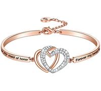 Aihitero Pulsera de regalo de Navidad con texto en inglés «Always My Sister Forever My Friend», «Not Sisters by Blood But Sisters by Heart», joyería para mujer, regalo de cumpleaños y boda de Brother